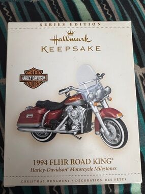 Hallmark Keepsake Red and Silver Harley-Davidson Road King Ornament 1994